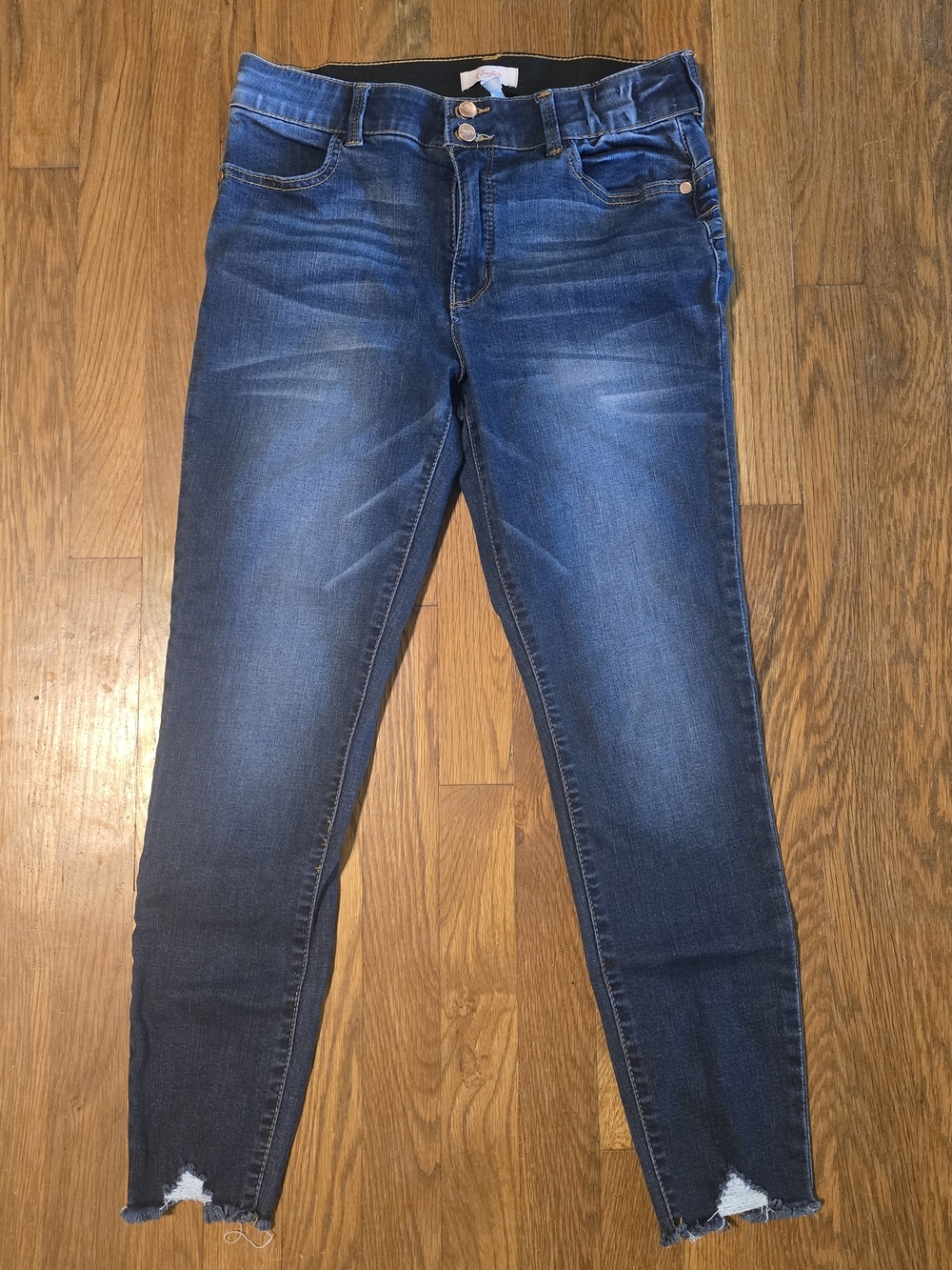 Candie's Dark Blue Skinny Jeans with Raw Hem